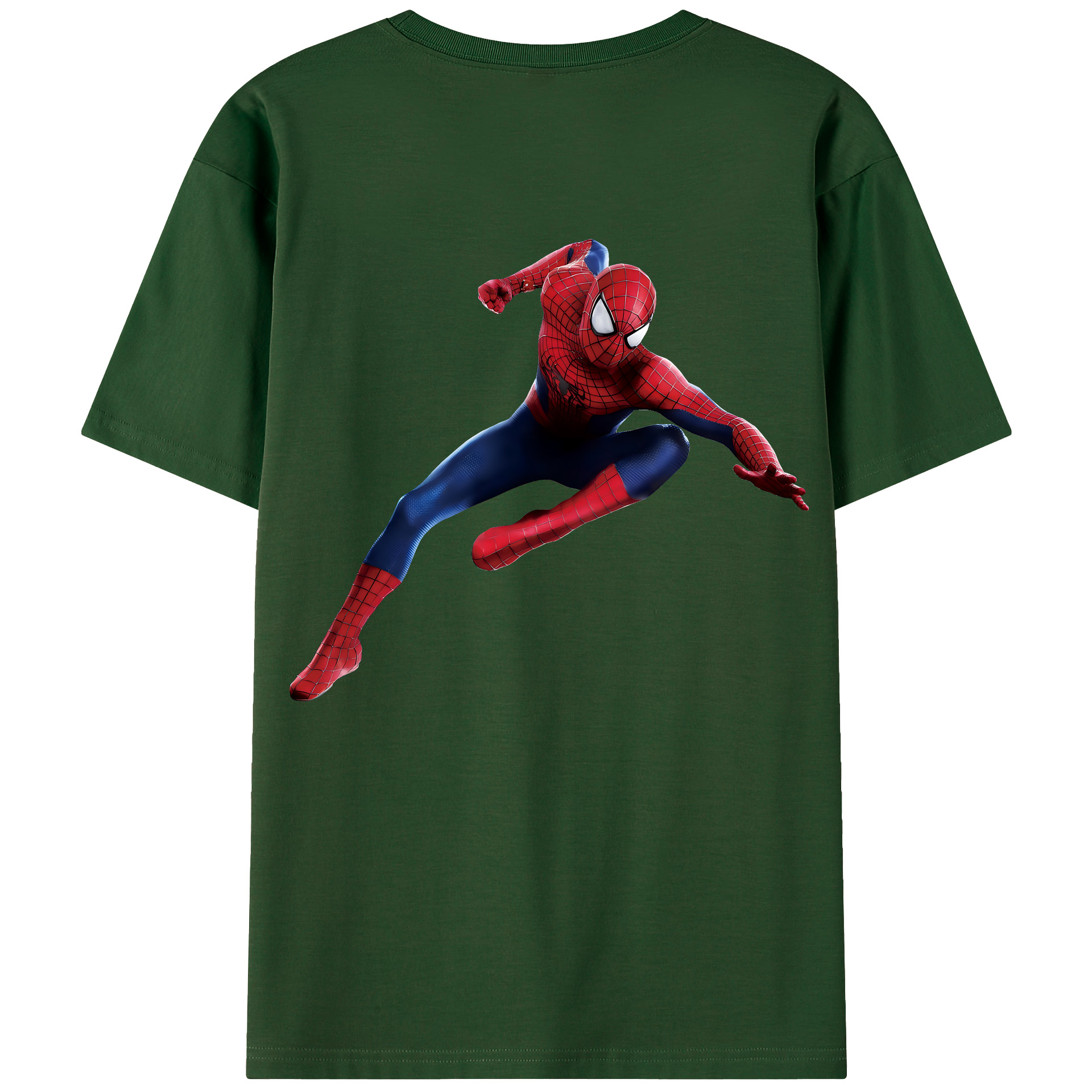 （画像用） Spider Man スパイダーマン 綿100％半袖Tシャツ（背面プリント）